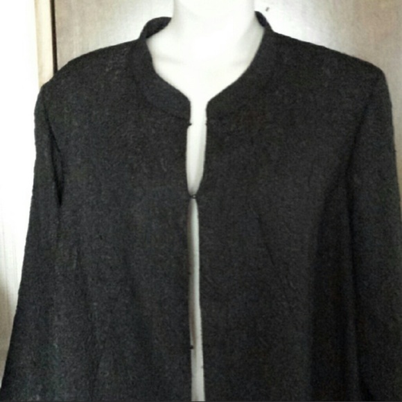 Avenue Mandarin Black Sparkle Bling 14 16 plus Holiday Cocktail Party jacket - Picture 2 of 9